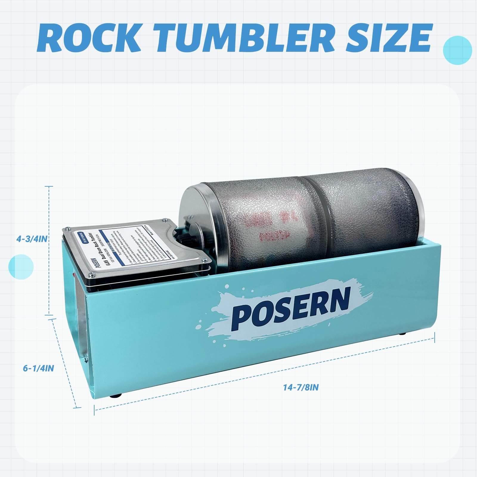 6LBS Rock Tumbler with Double Transparent Drums Great for Seperate Tumbling a…