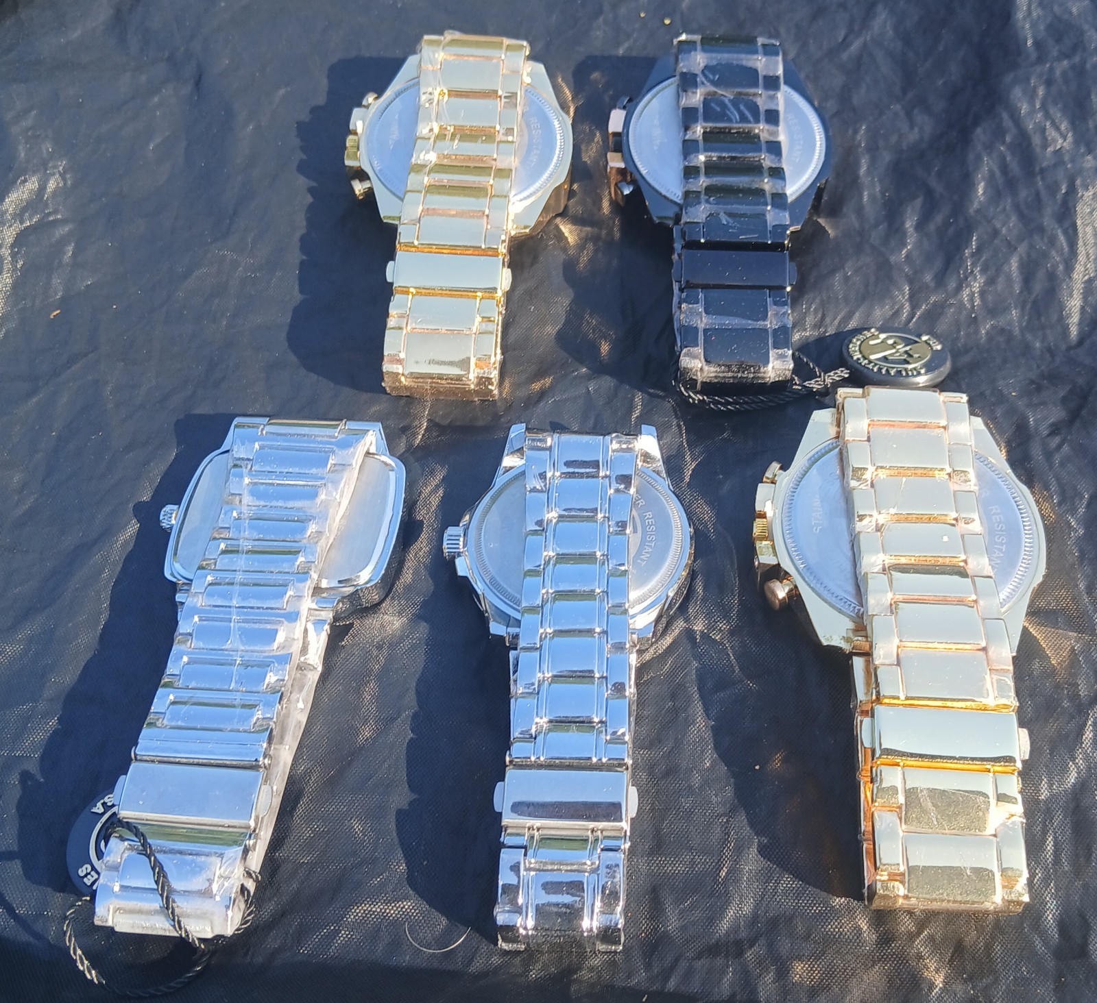 Men’s AJ Brand 5 Watch Stainless Steel Lot. Brand New 53MM AND 45MM