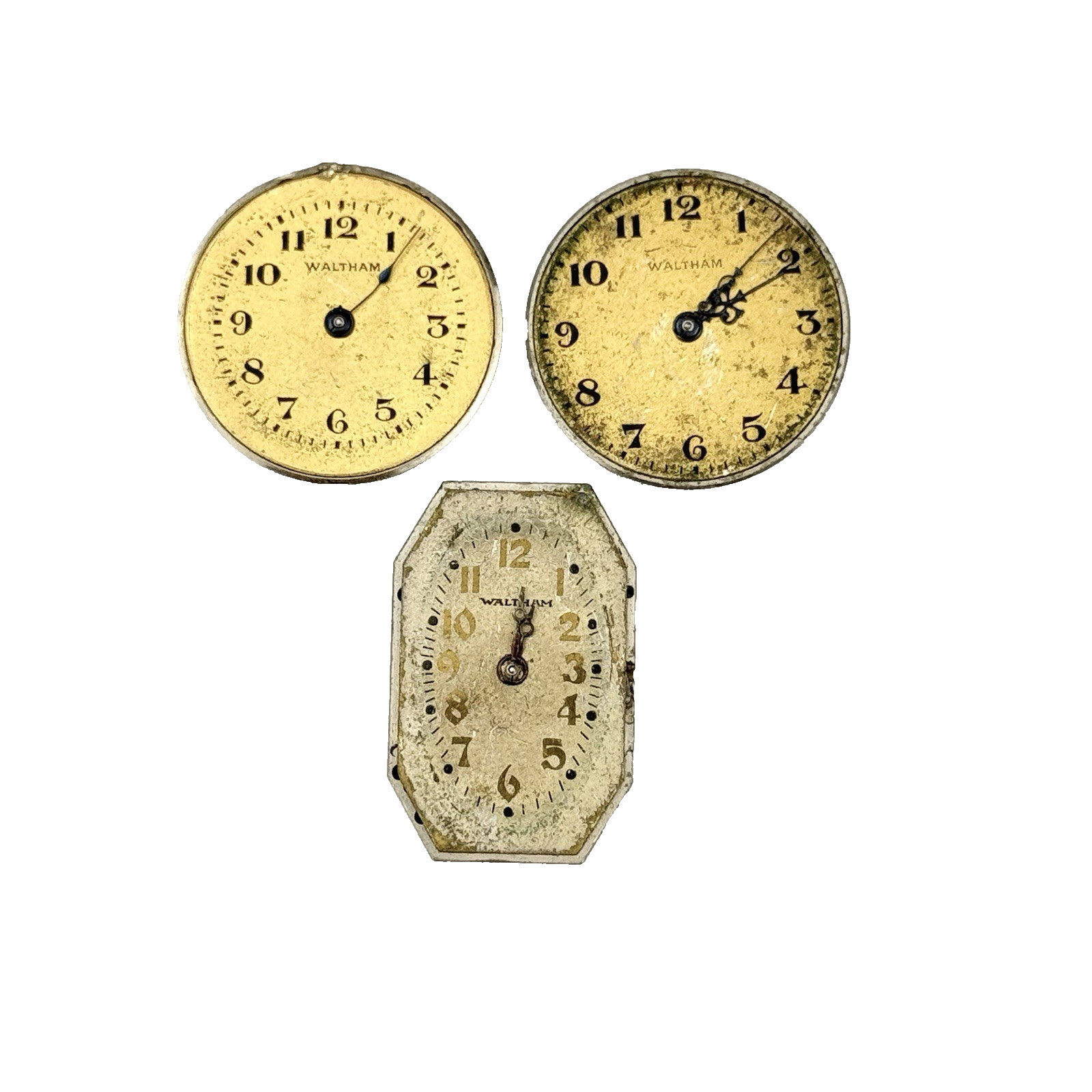 Waltham Wristwatch Movements Lot of 3 Mechanical 1918 Lady 10L , 15j Parts (724)
