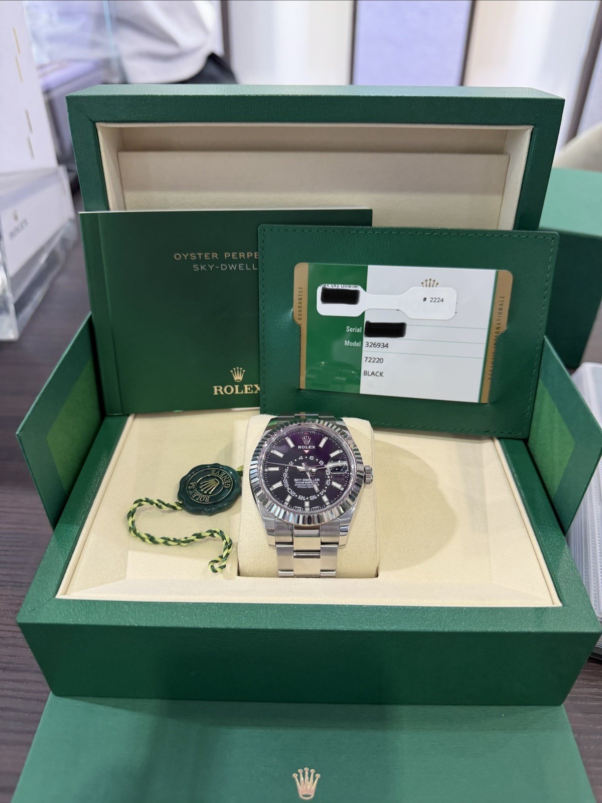 Rolex Sky-Dweller Steel & 18k Gold Bezel Black Dial 42mm FULL SET!! ‘2020 326934