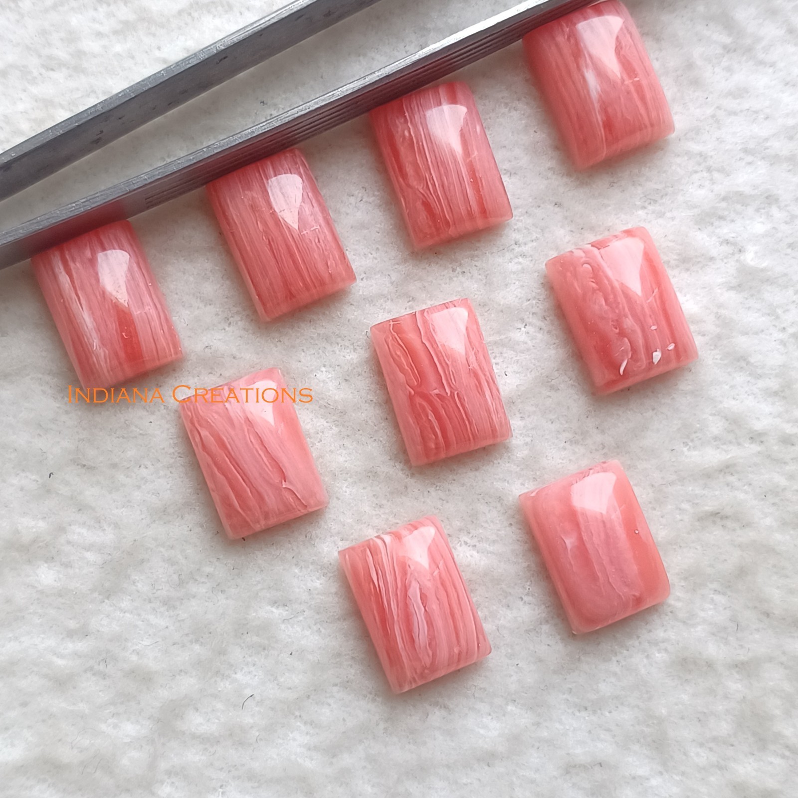 Synthetic Rhodocrosite Rectangle Cabochon 6x8mm To 20x25mm Loose Gemstone