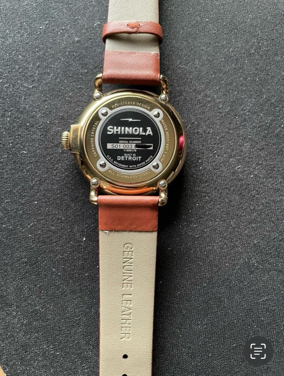 Shinola Runwell Argonite 705 Stainless Steel Case 41mm Genuine Leather band