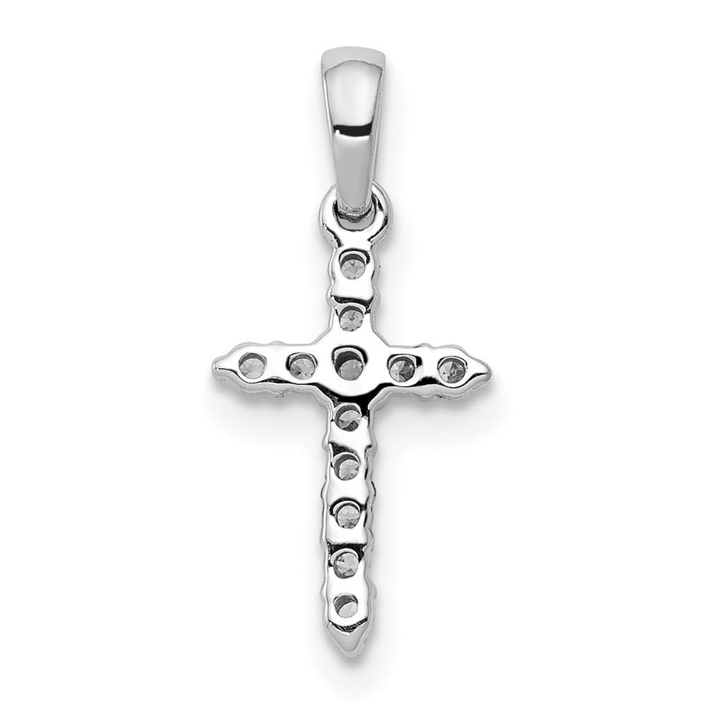 Round 0.11Ct Lab Grown Diamond Cross Pendant 14K White Gold ( VS/SI,GH) for Mom