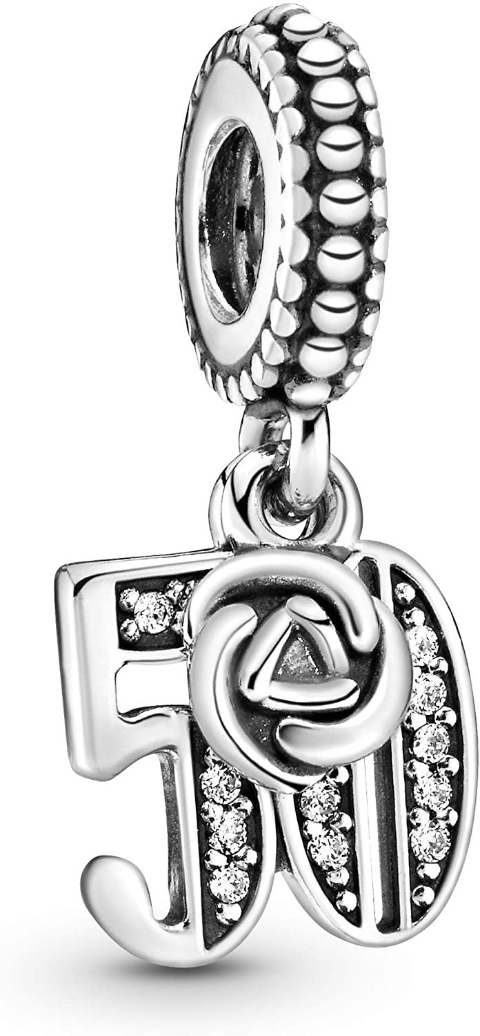 MariaFonte Bead Charm for 50 Years 925 Sterling Silver Compatible