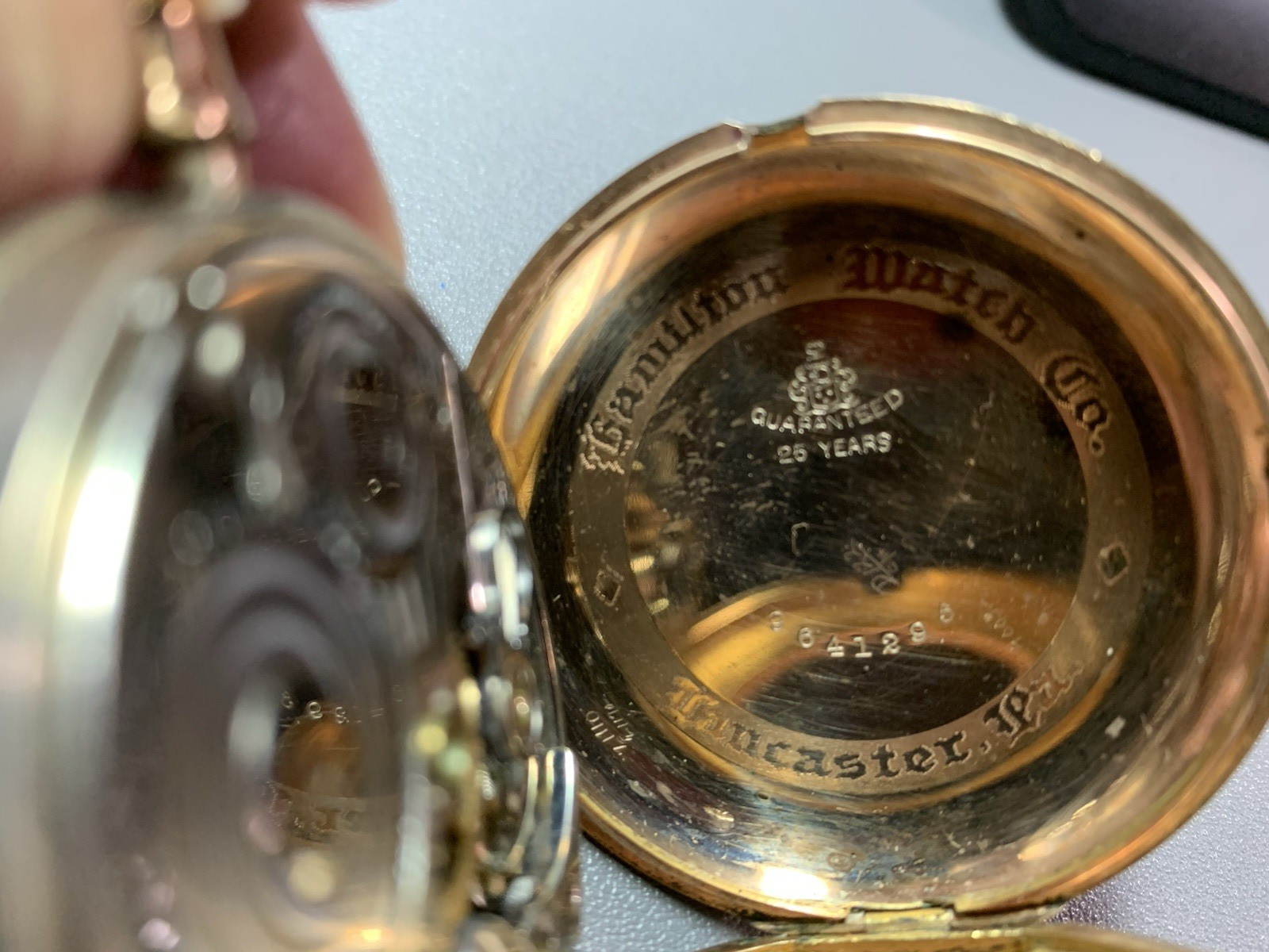 Hamilton grade 956 pocket watch, swing out GF case 17j, 16s,Mod.2, runs,25 yrs