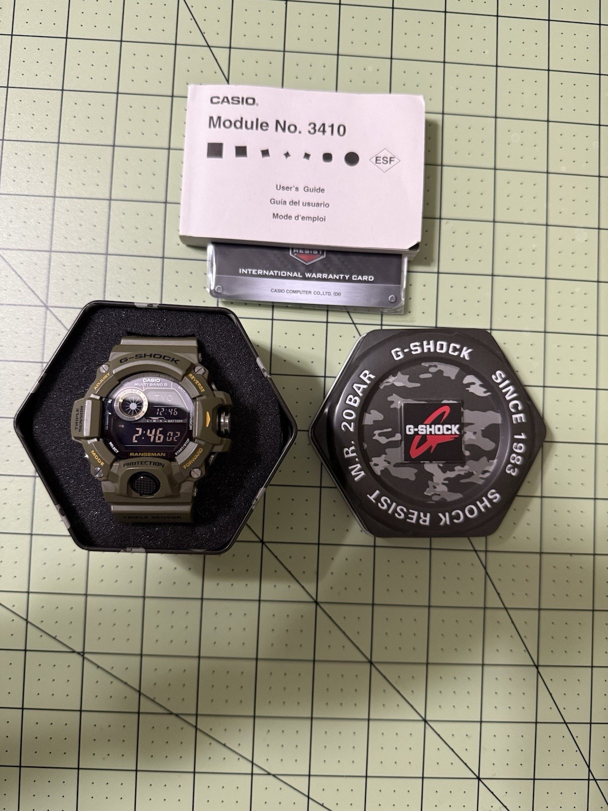 💈CASIO G-Shock Rangeman Multi-Band 6 Triple Sensor Digital Men’s Watch GW9400-1