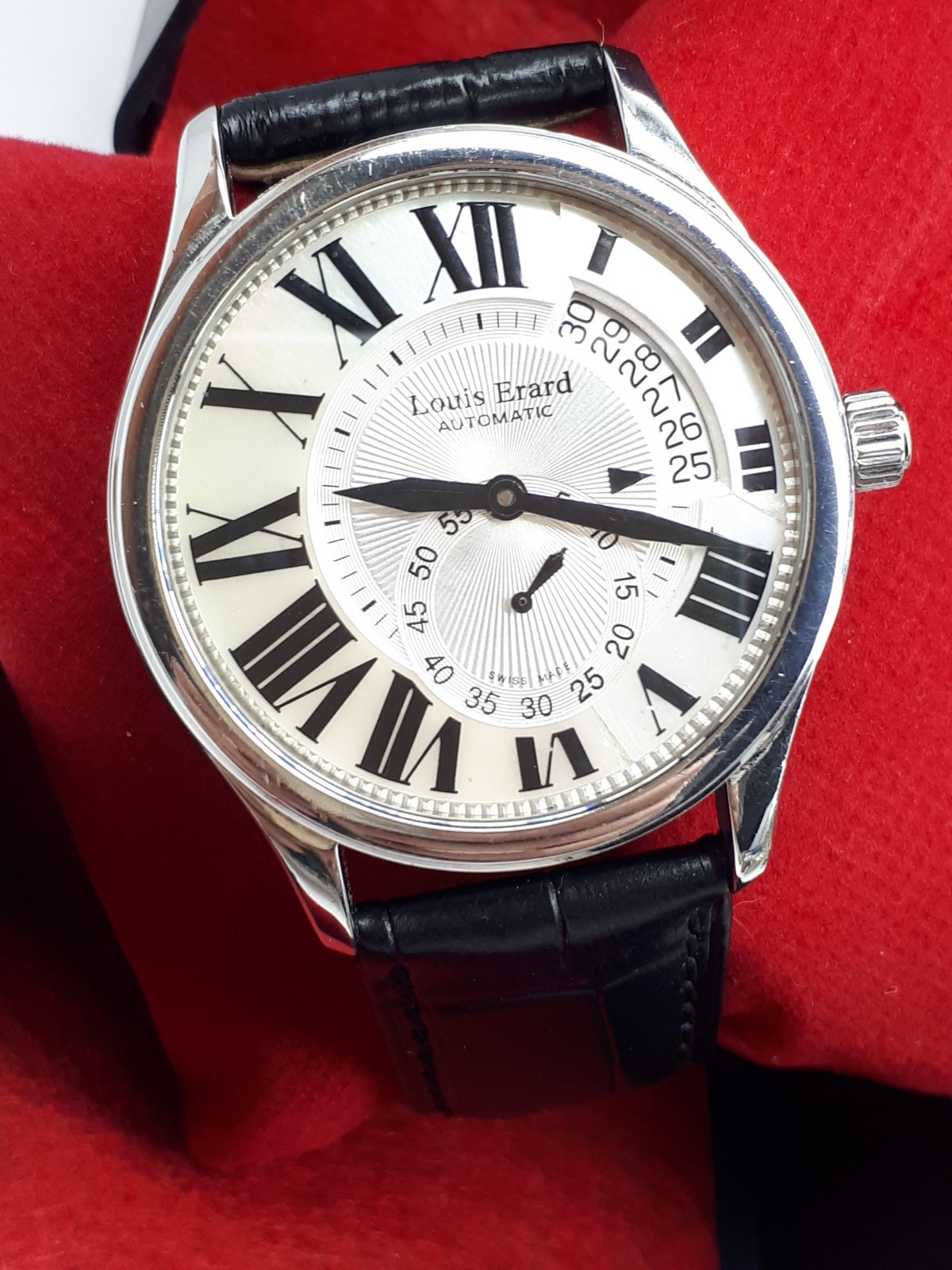 ELEGANT LOUIS ERARD L’esprit Du Temps 300 AUTO WATCH SWISS MEN’S STEEL CAL 2895