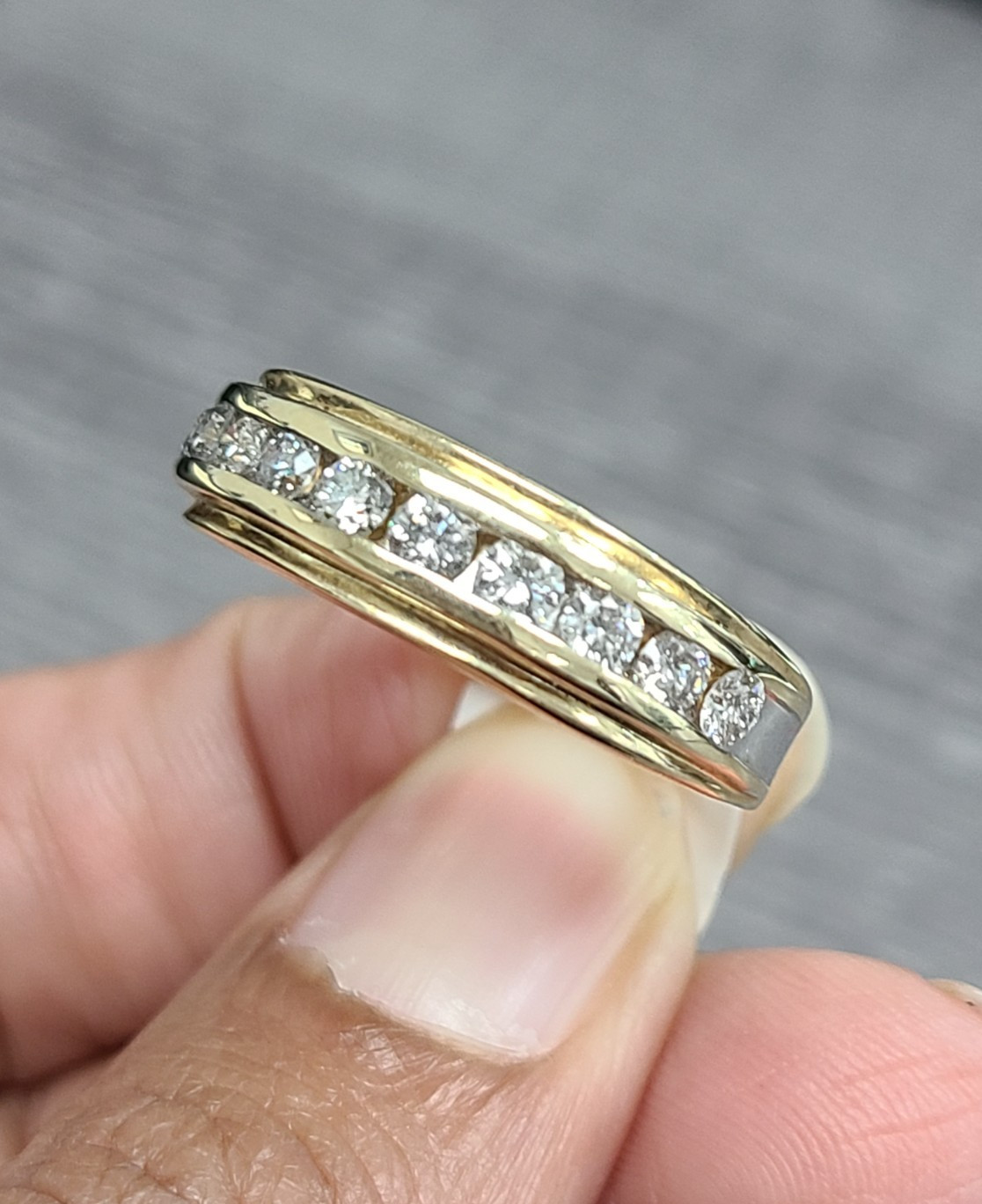 DEAL! 1.00CT 100% NATURAL ROUND DIAMOND MEN’S WEDDING BAND RING 14KT GOLD 6.40MM