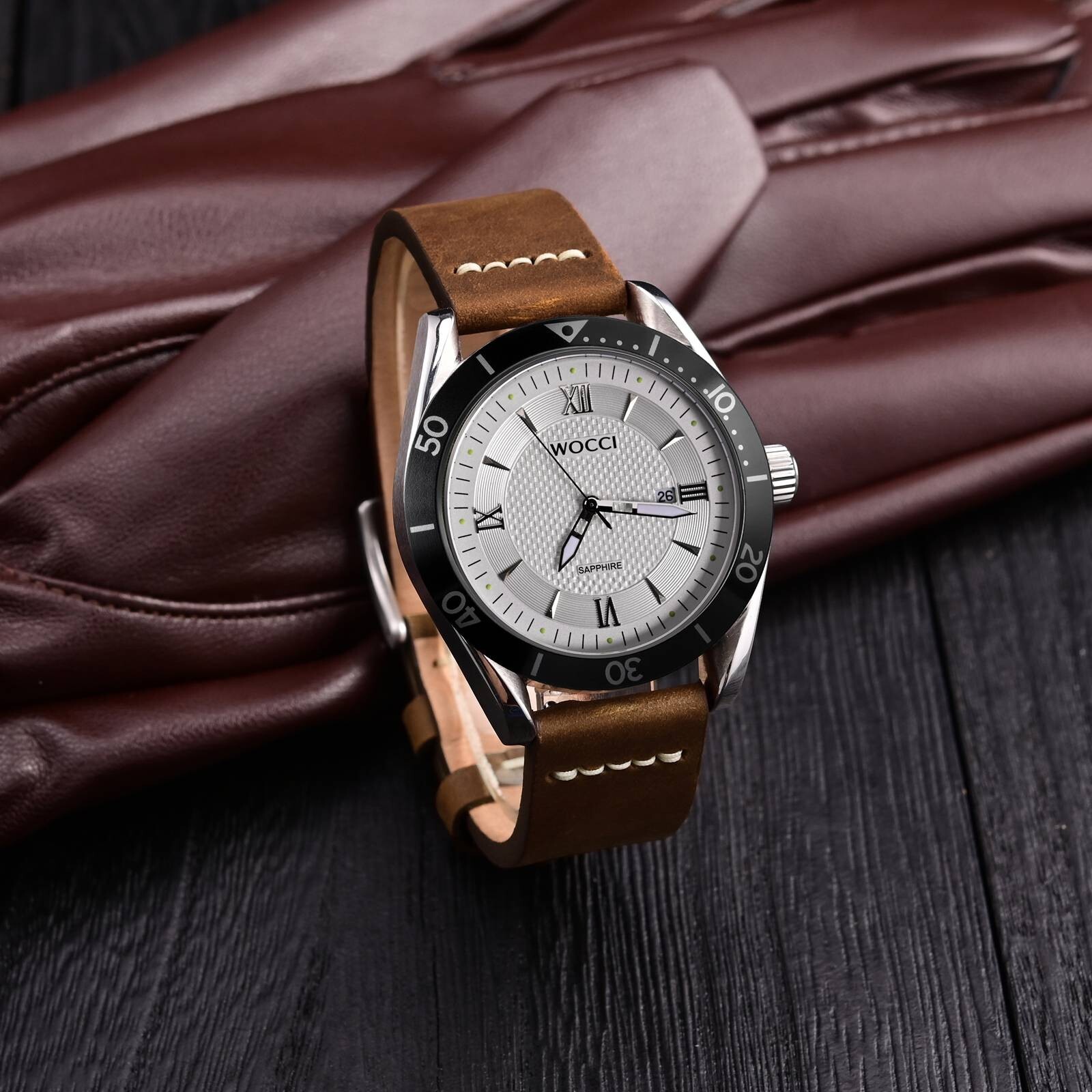 WOCCI Top Grain Leather Watch Band 17 18 19 20 21 22 24 26mm Men Watch Strap
