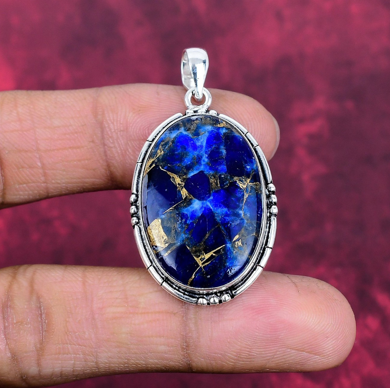 Copper Sodalite Gemstone Handmade 925 Sterling Silver Wonderful Jewelry Pendant