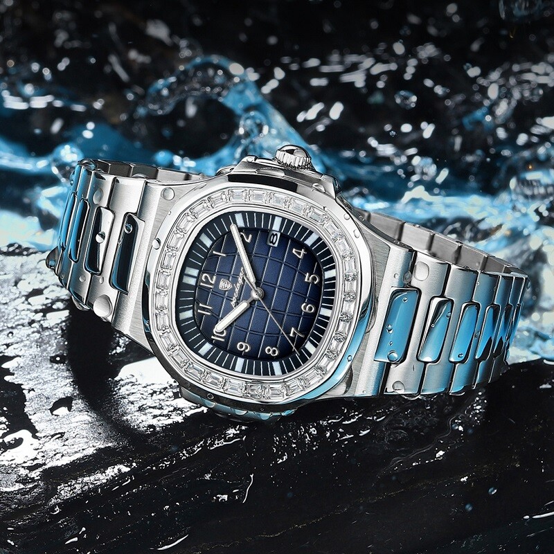 Luxury Business Men’s Quartz Watch 3Bar Waterproof Luminous Date Stainless Watch