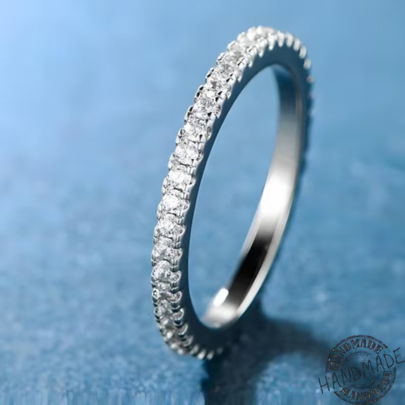 GLI Certified 3.00 Ct Natural Diamond Solid 950 Platinum Eternity Band Ring