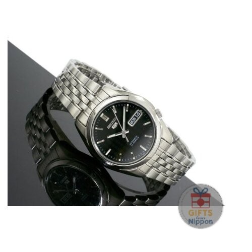 Seiko 5 SNK361K Automatic Watch 37mm Black Dial Silver Stainless Steel New