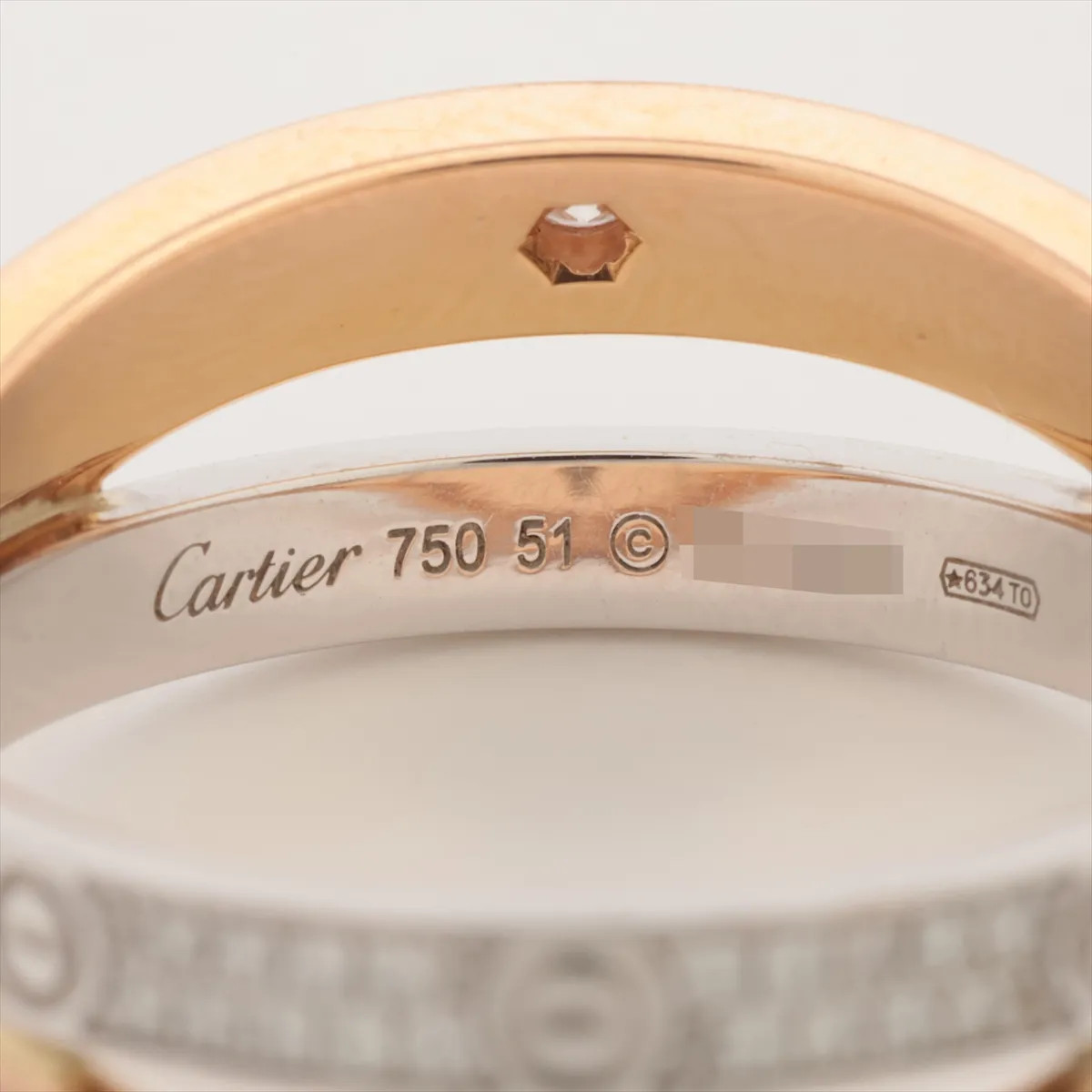 Cartier Be Love full diamond Ring 750(PG×WG) 6.6g 51
