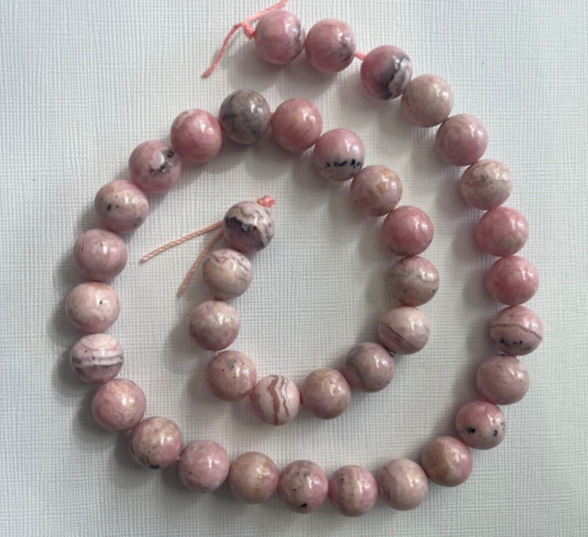 GENUINE ROUND SMOOTH 10 MM RHODOCHROSITE BEAD STRAND 15.5 ” BELOW WHOLESALE!!!