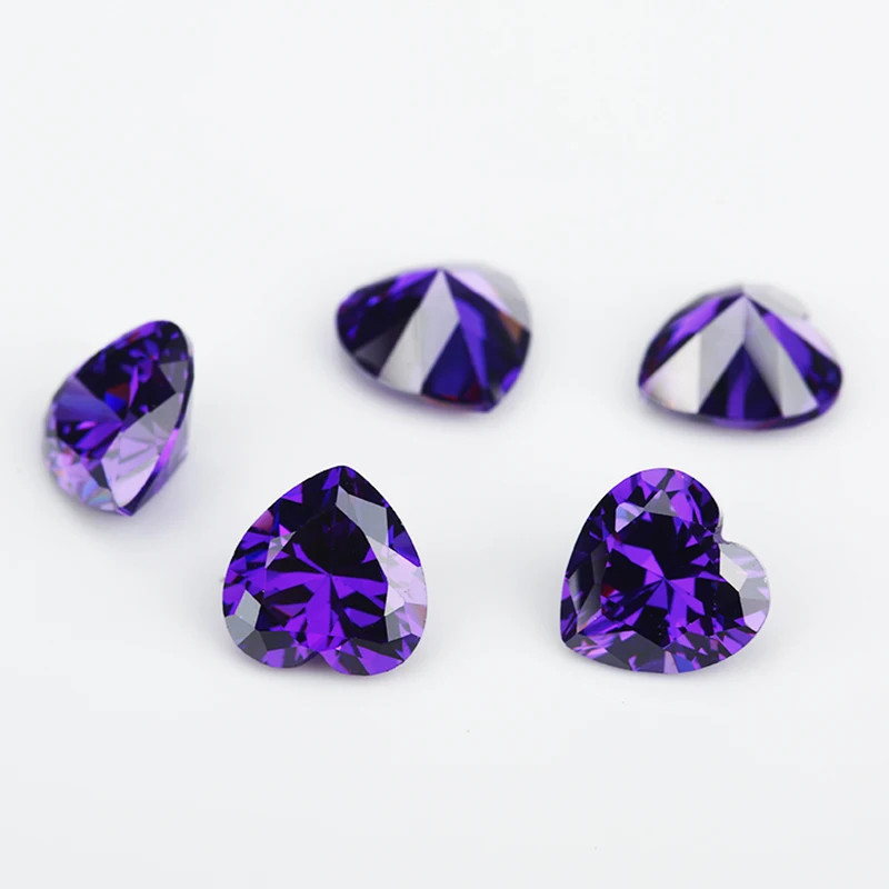 3x3mm~10x10mm Heart Shape Loose Cubic Zirconia Stone 5A CZ Gemstones for Jewelry