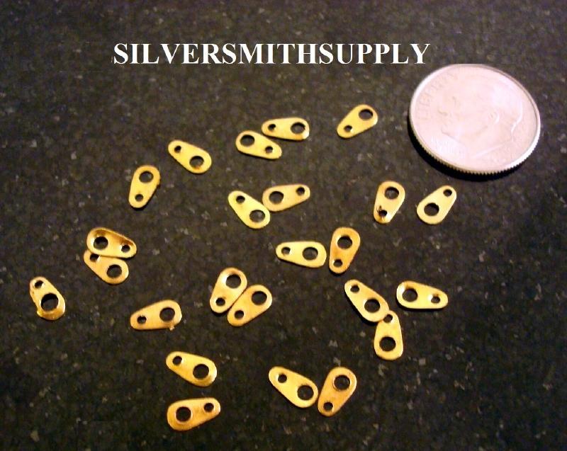 144 Raw brass chain tags, necklace clasp ends chain ends chain tabs FPC018