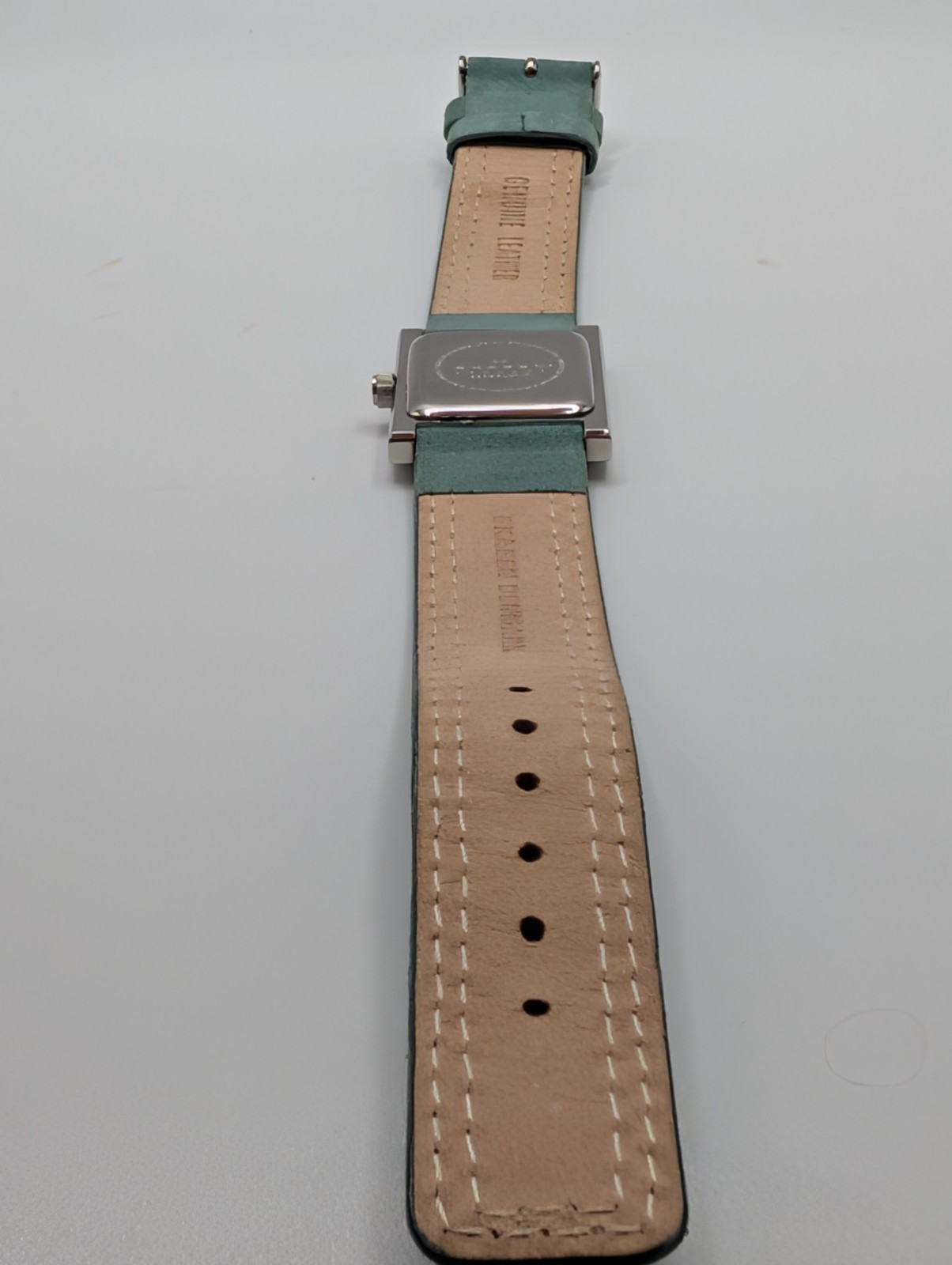 Skagen Women’s Quartz Rectangular Watch Mother of Pearl Dial Green Leather 30m
