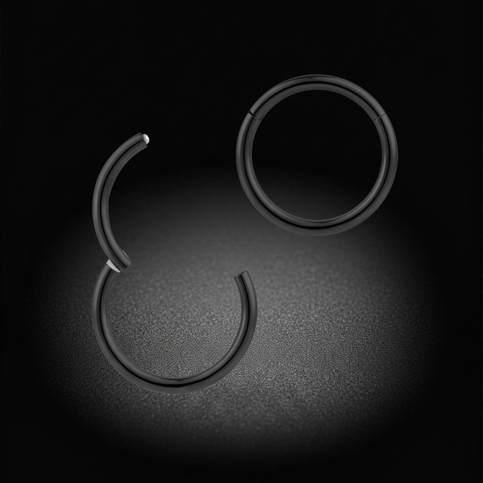 2Pcs Titanium 16G 14G Hinged Segment Septum Tragus Nose Lip Ring Sleeper Earring