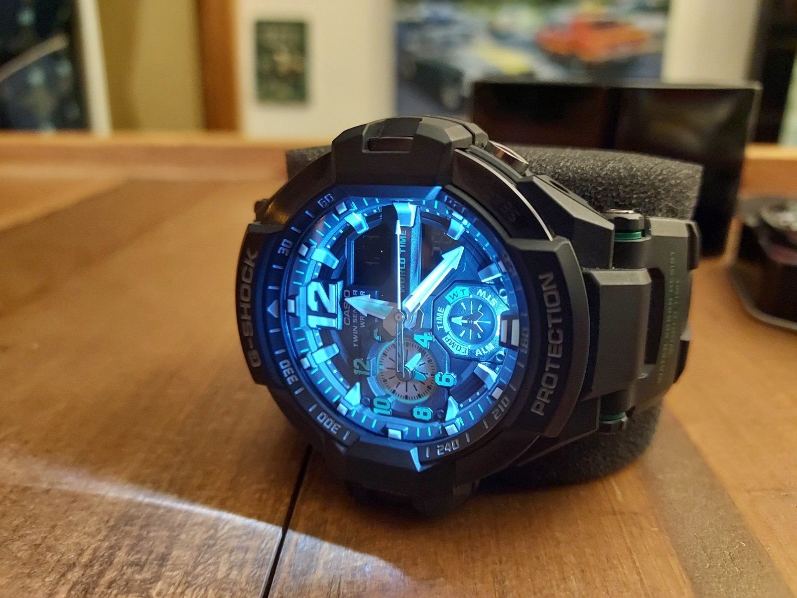 G-Shock GA-1100 Gravitymaster “Master of G” Men’s Watch, Black/Silver/Green- New