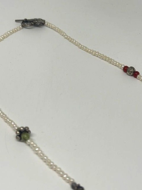 Vintage Marked 925 Silver Freshwater Pearl & Beaded Choker Necklace