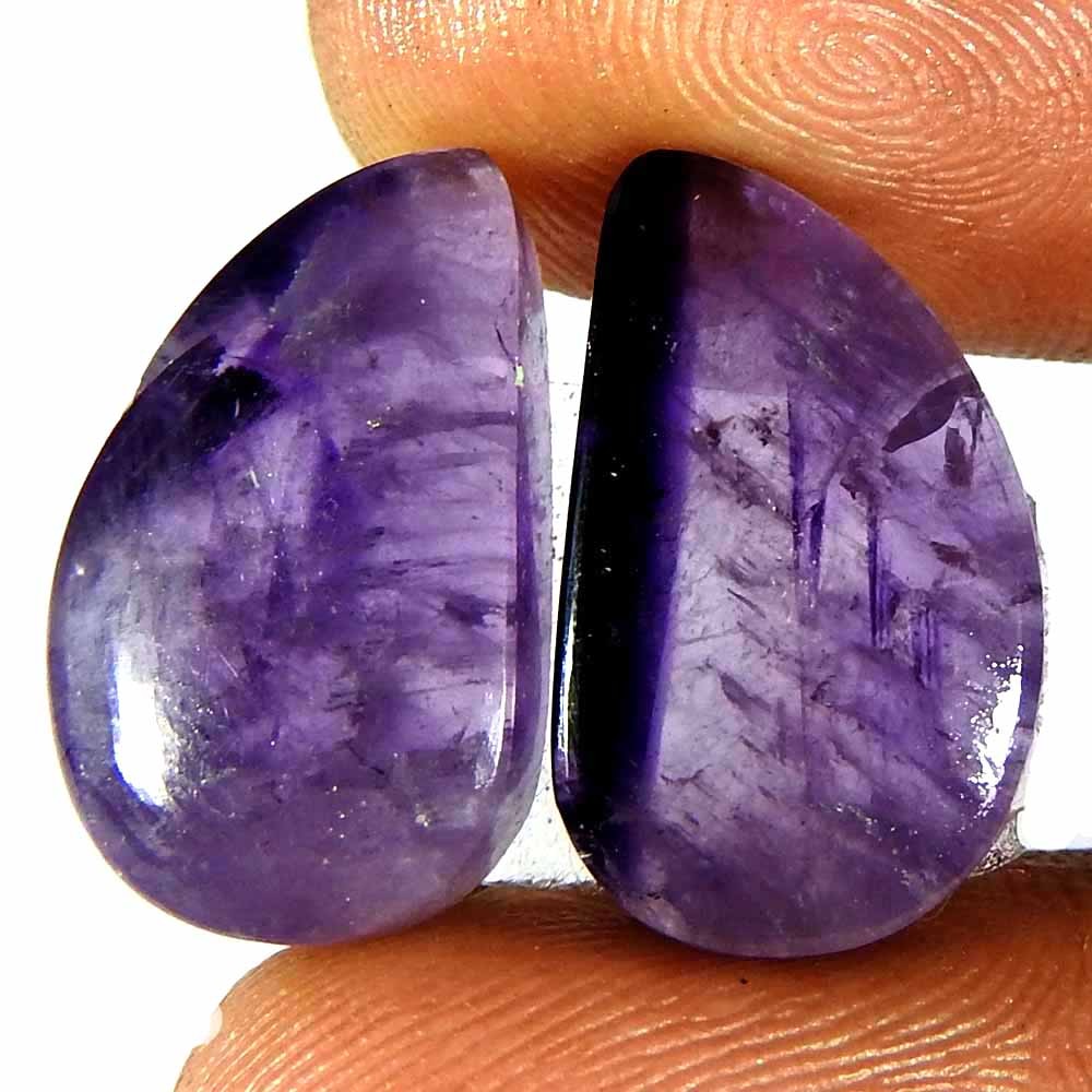 17.25 Cts Natural Amethyst Fancy Pair Cabochon Gemstone From Brazil
