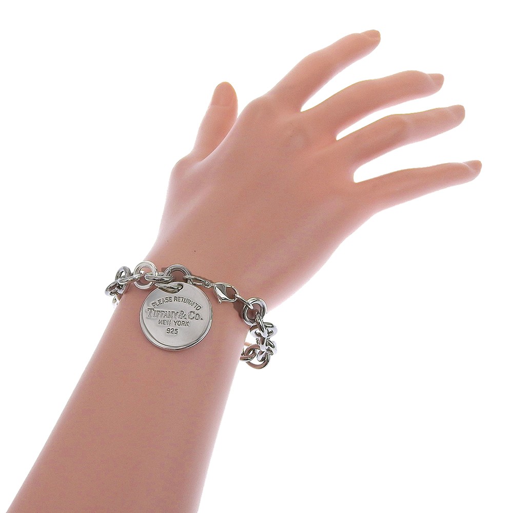 TIFFANY&Co. Return to Bracelet circle tag Silver925 35.4g unisex
