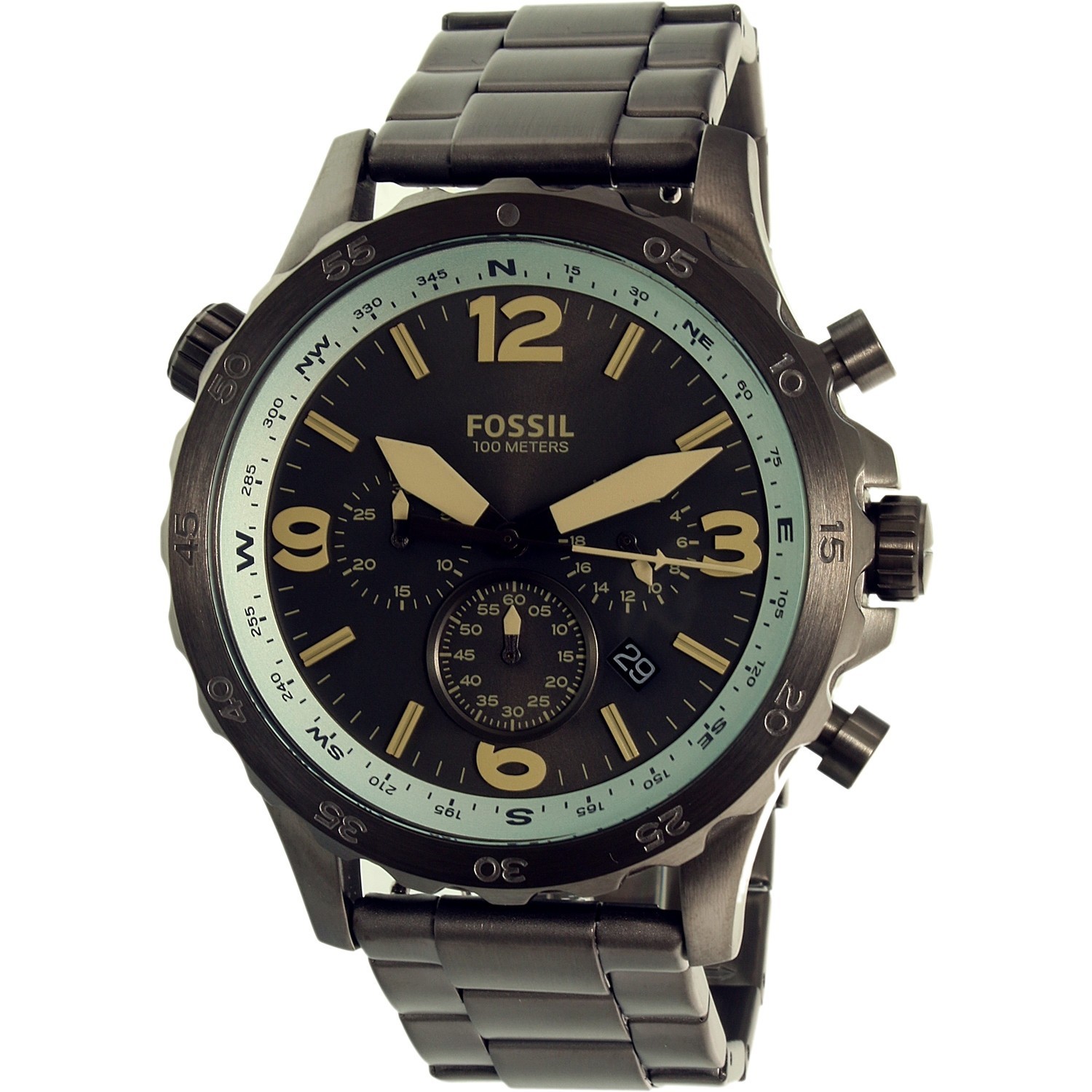 Fossil Men’s Nate Watch, Stainless Steel Quartz, JR1517