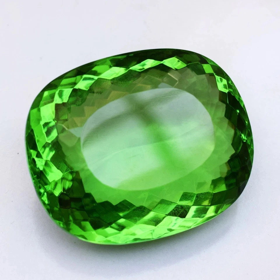 Huge 718 Ct Flawless Green Topaz Cushion Cut Certified Loose Gemstone