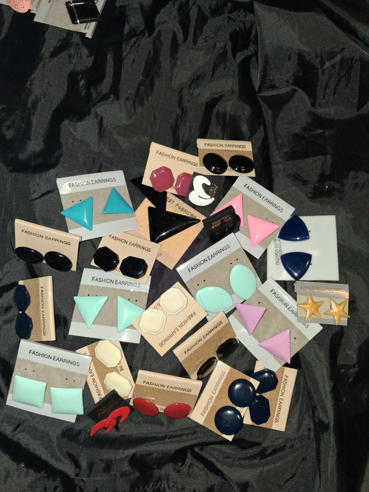 23 Pairs Of Fashion Earrings Prong Back NEW