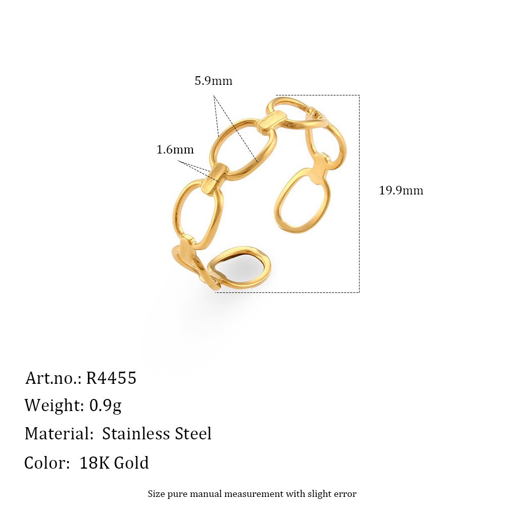 Hollow-opening multi-style stainless steel fashionable ring