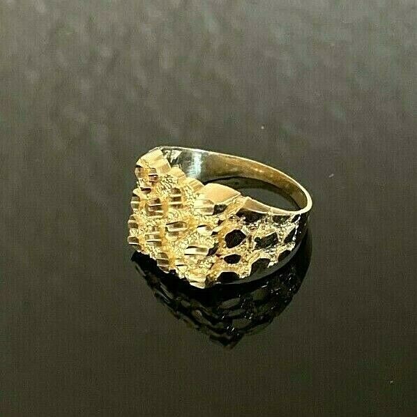 10k Yellow Gold Large Nugget Ring 13.5mm x 12.7mm