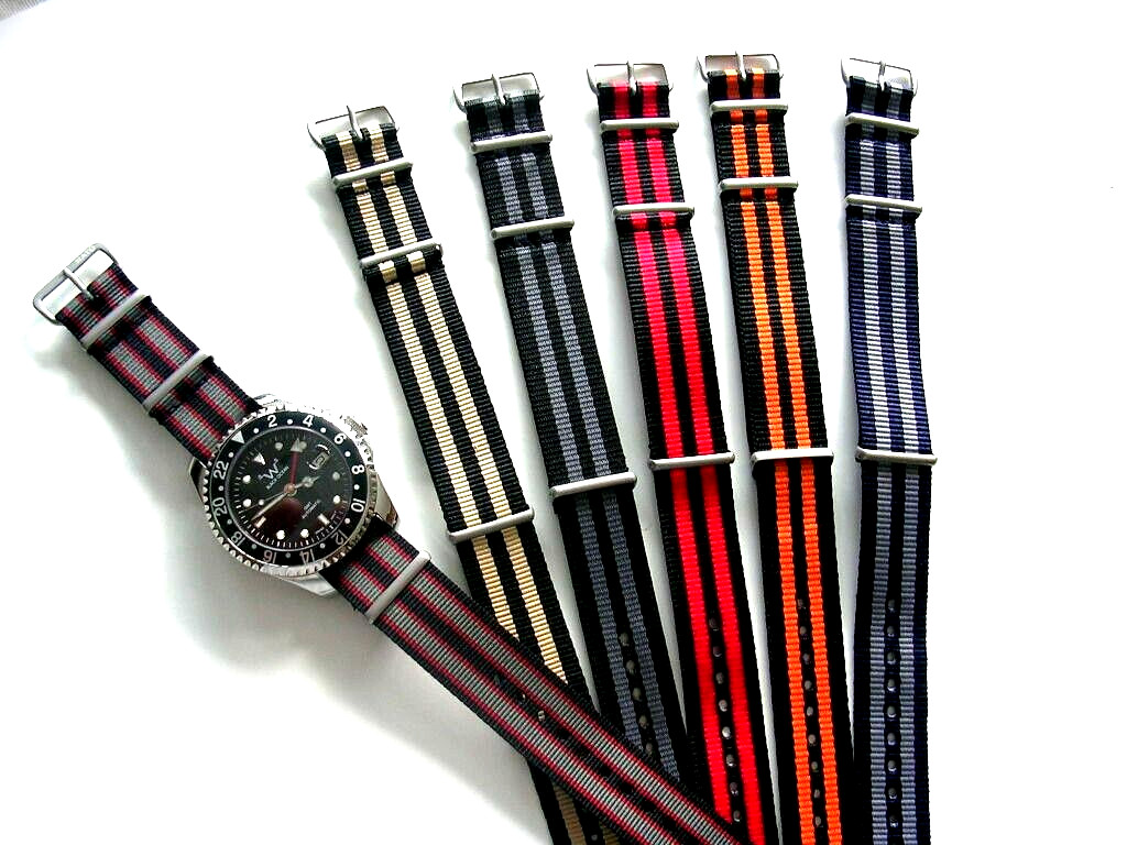 18mm Black-Red NATO g10® RAF Pilot nylon watchband strap Bond IW SUISSE 20 22 24