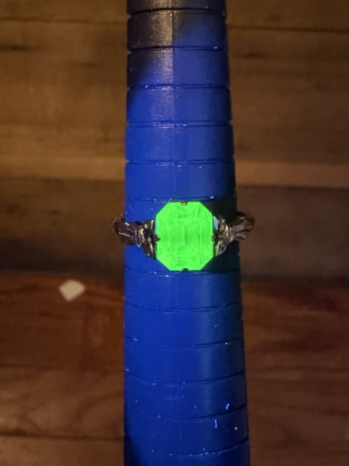 Vintage Uranium Green Glass Ring SIZE 6 – Clark & Coombs 1/30 14K RGP C&C UV