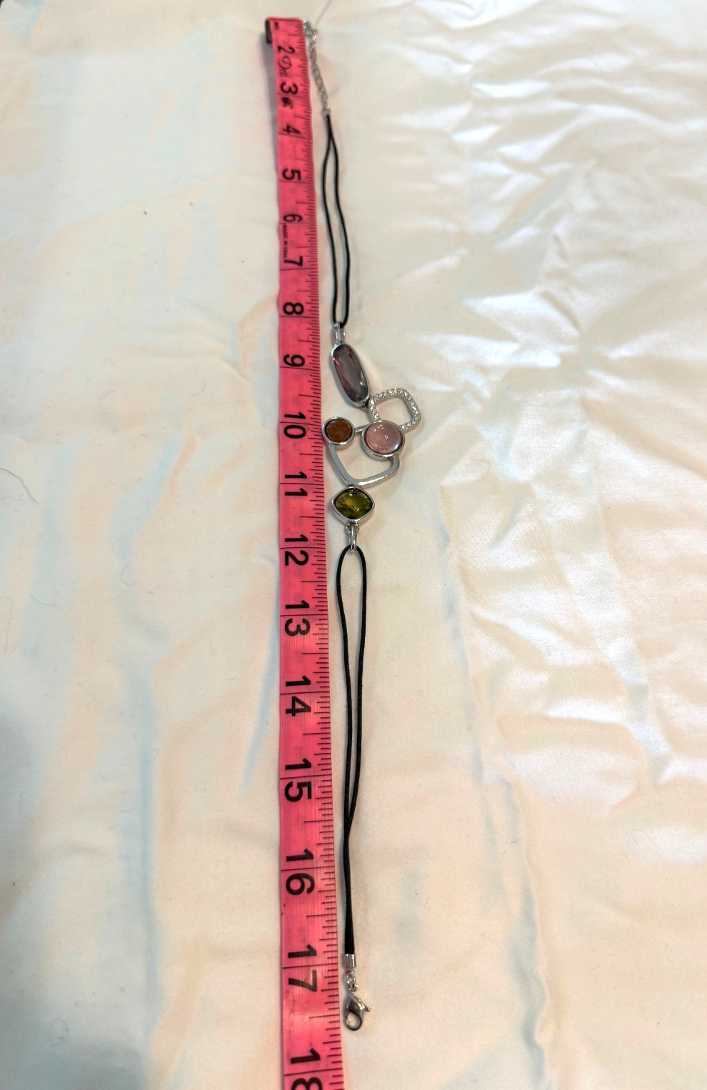 VTG Swarovski Crystal Choker with Waxed Cord and Lobster Clasp