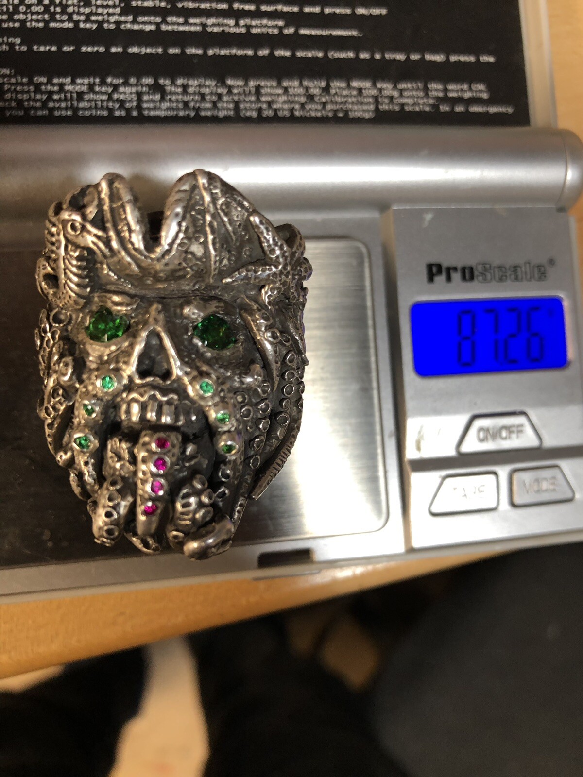 Pirate of the Caribbean Davy Jones Treasure Silver Ring Any Size Quick 3.1 oz