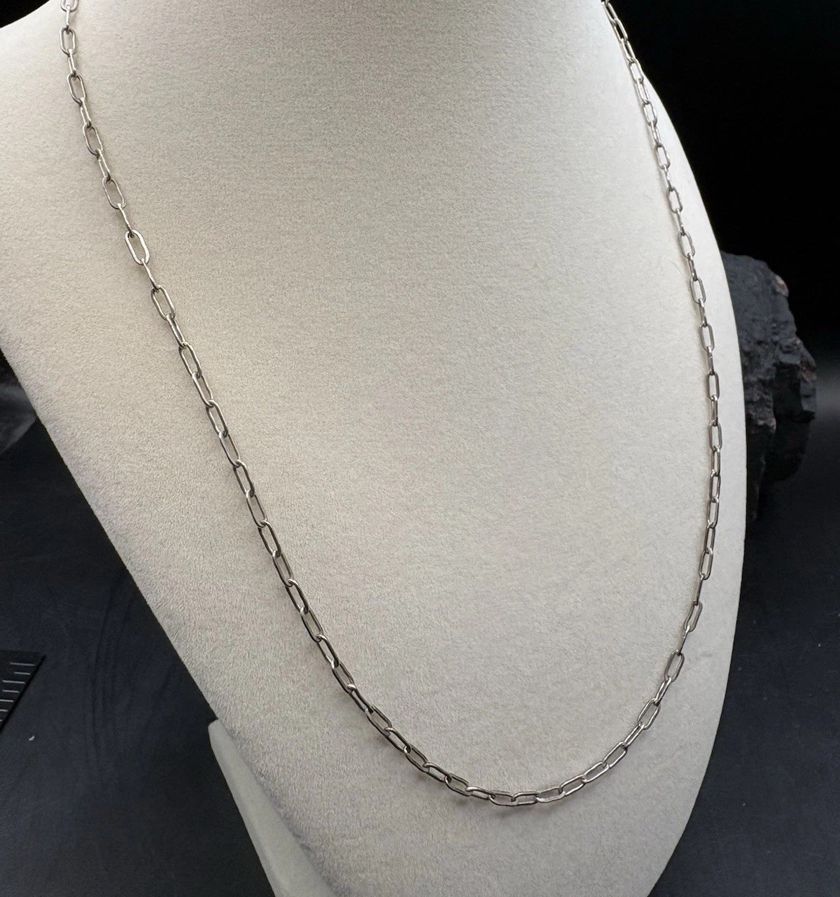Vintage 20” Sterling Silver Paperclip Link Chain Necklace Estate 925
