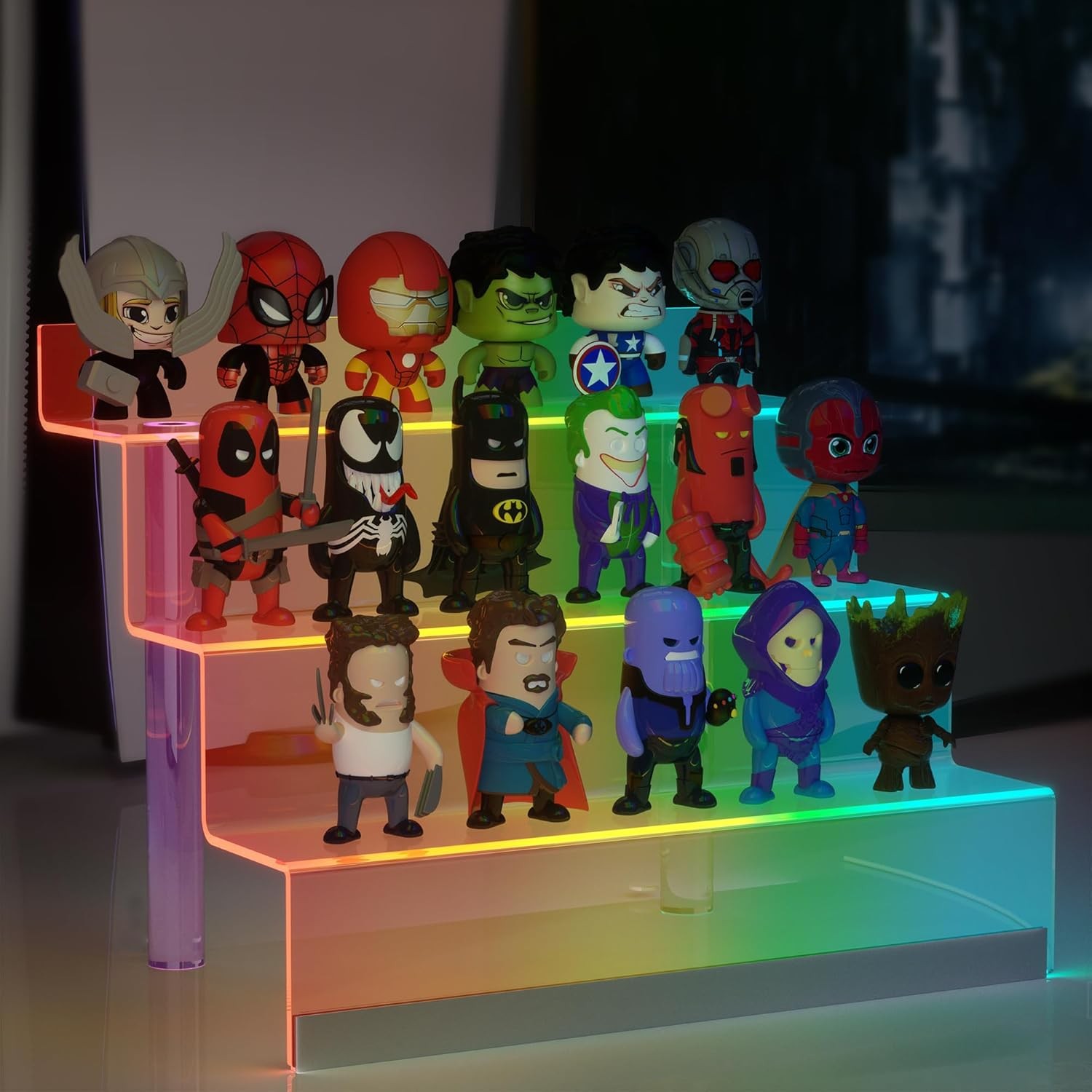 12” Acrylic Display Organizer with LED Light – 3 Tier Perfume Stand