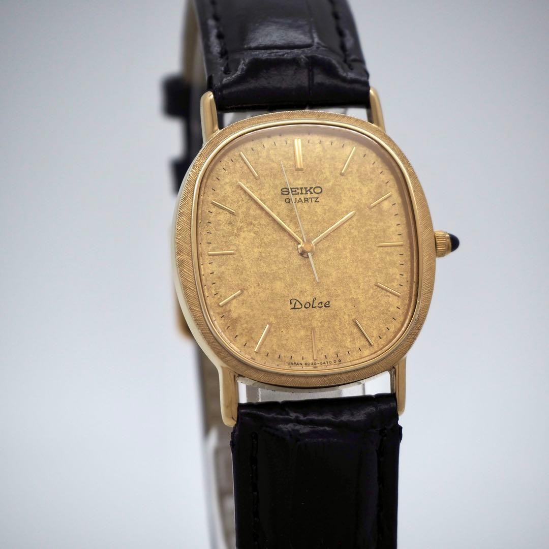 13 Operational SEIKO Watch DOLCE Gold Oval Men’s 1981
