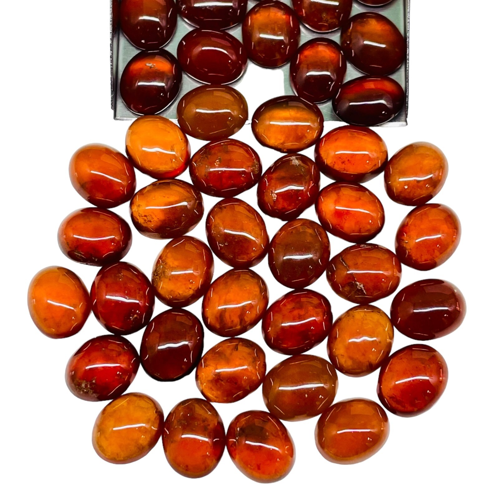 12 Pcs Natural Hessonite Garnet 11x9mm Oval Untreated Loose Untreated Gemstones