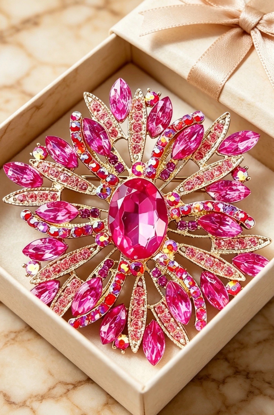 Classic Luxury Flower Shiny Brooch