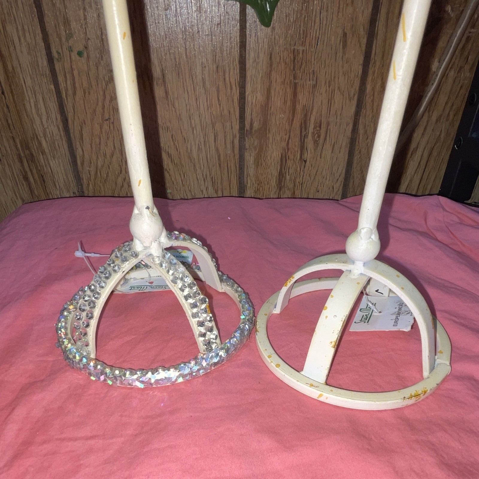 2-Piece Dress Form Jewelry Stand Set, Ivory Metal Hanging for Necklace Bracelet