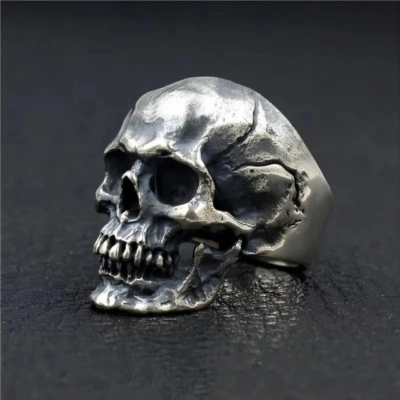 Men’s Stainless Steel Gothic Skull Ring Unique Punk Retro Biker Motorcycle