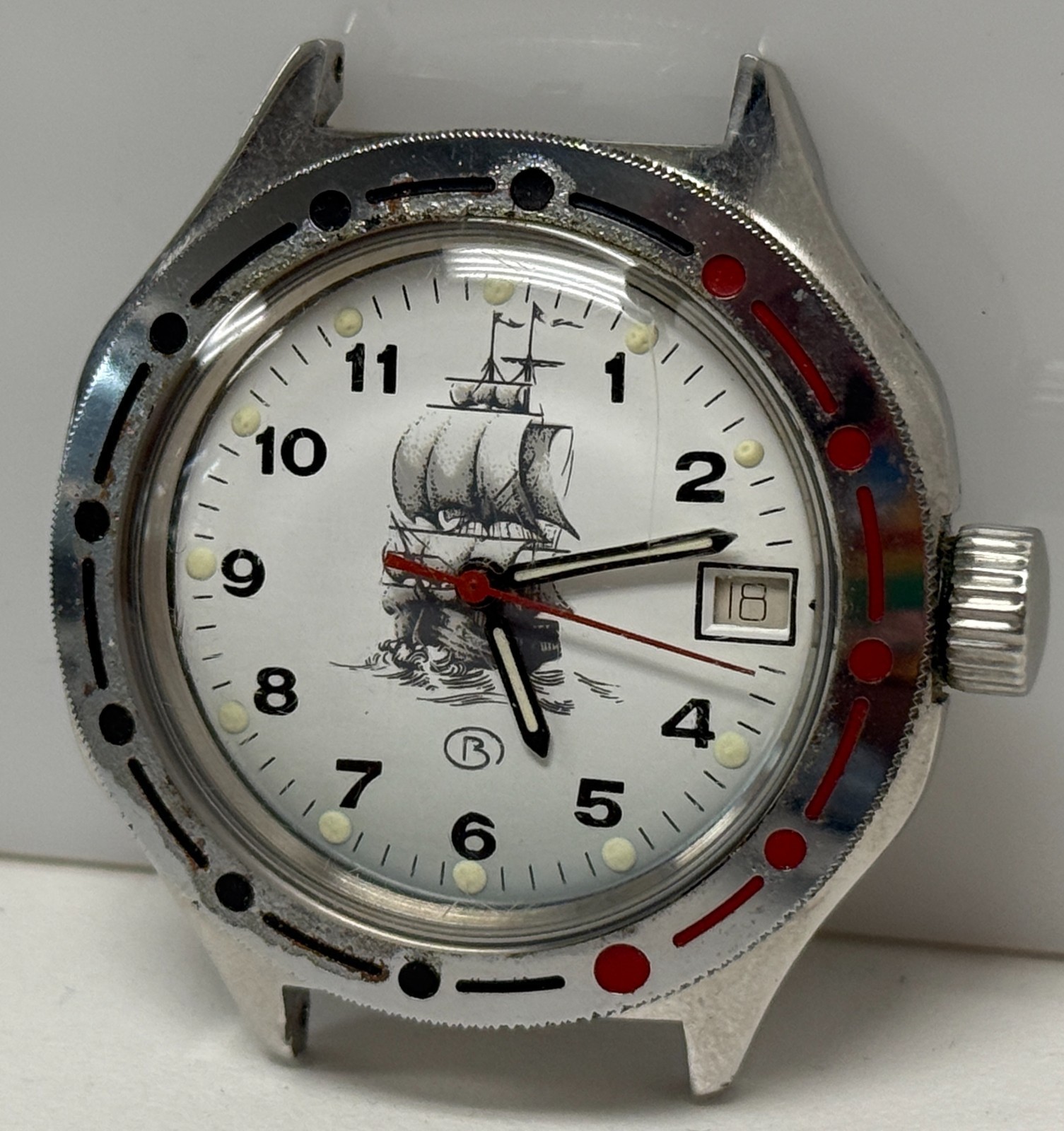 Vintage Vostok Amphibia Ship Dial Automatic Wrist Watch Head 40mm