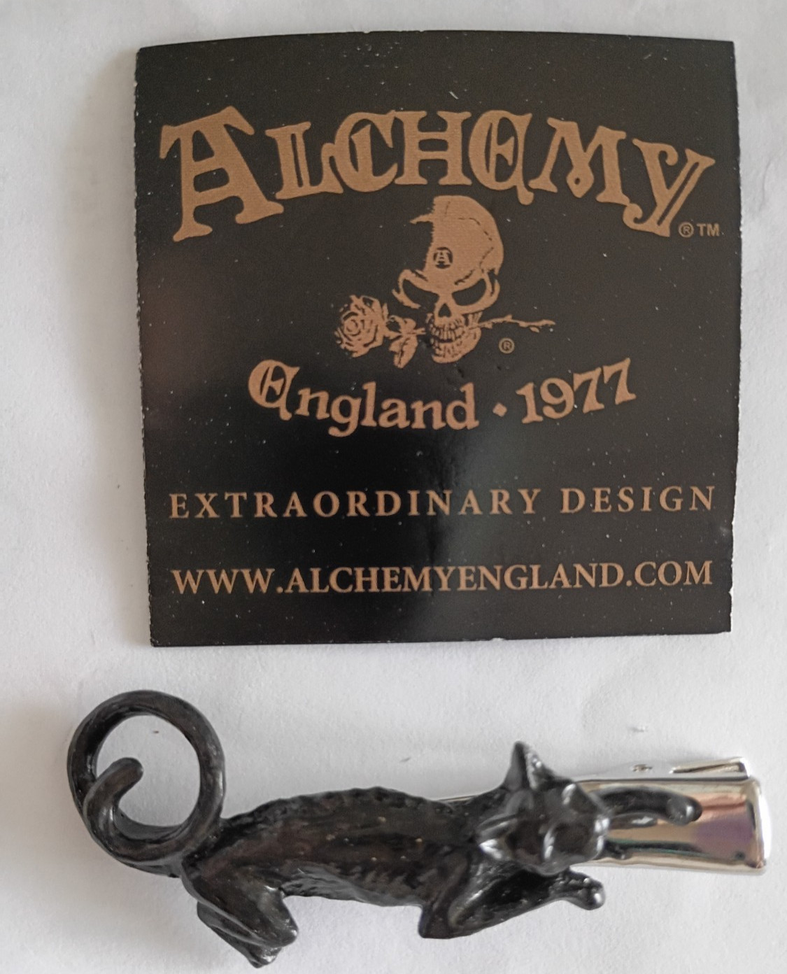 Alchemy Gothic England Black Cat Sith Hair Slide Barrette reg $24