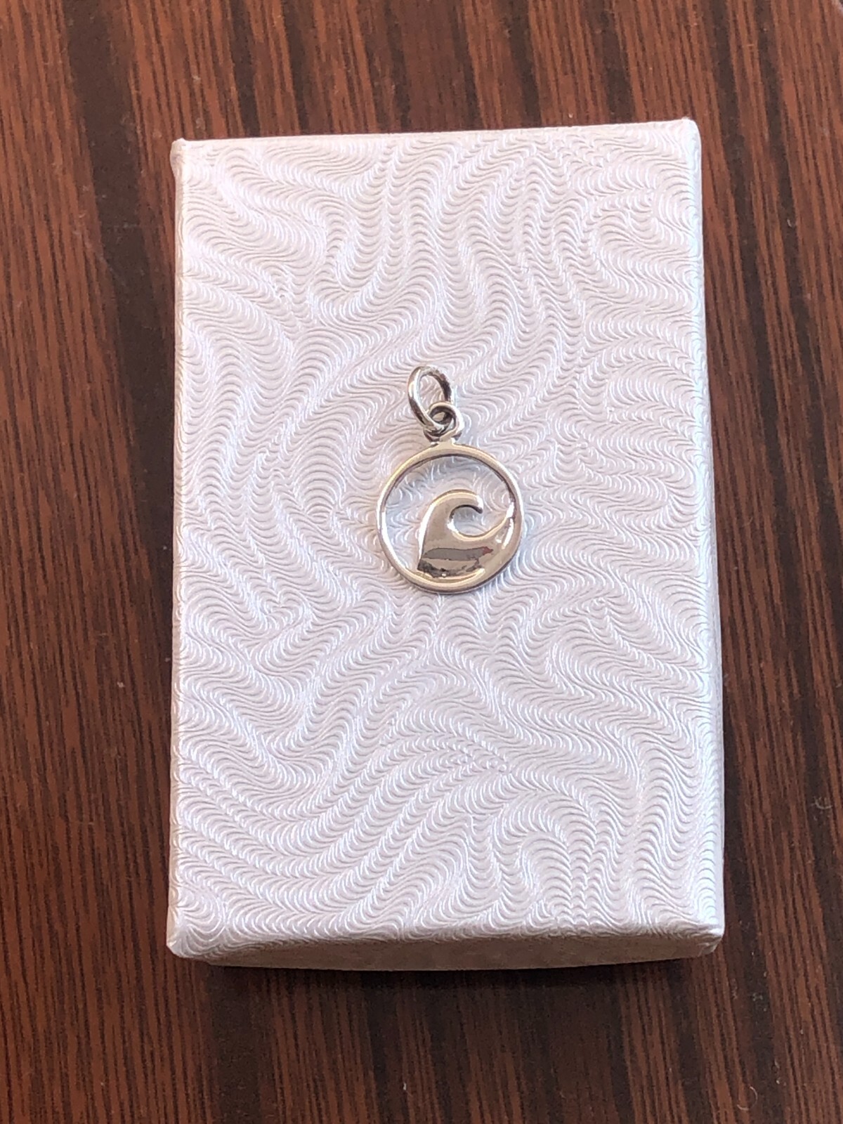 925 Sterling Silver Ocean Wave Pendant TINY Charm Women 11.8mm(0.46″)/19mm0.75″