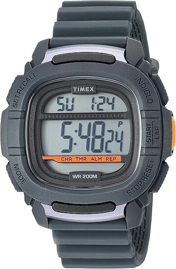 Timex Men’s TW5M26700 Command 47mm Gray Silicone Strap Watch