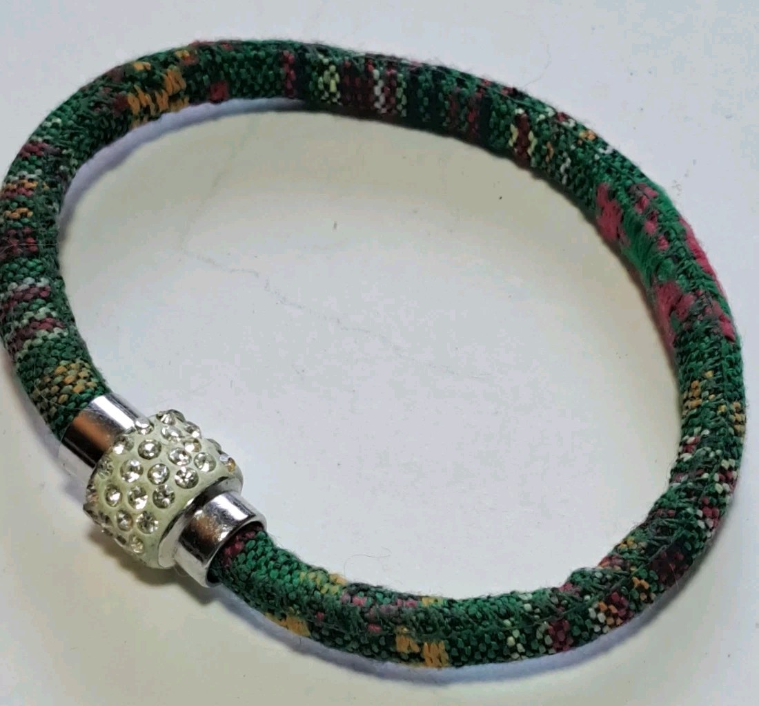 Vtg Peruvian Rope Bracelet Bangle Boho Spiritual Ethnic Tribal Artisan Magnetic