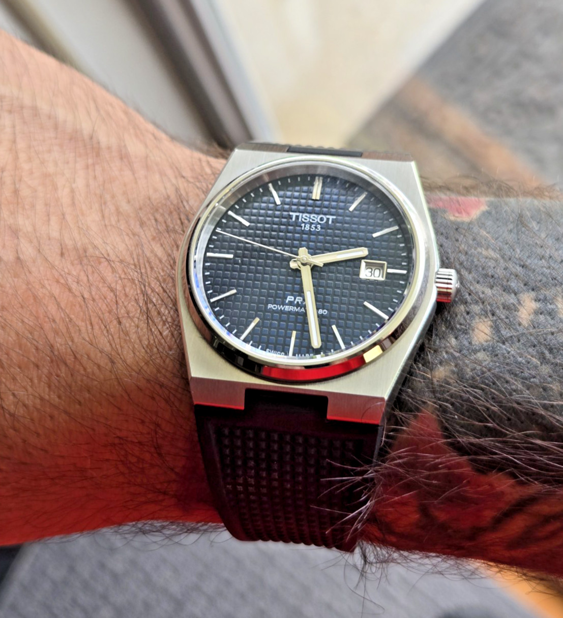 Tissot PRX Powermatic 80 Auto Blue Dial Steel Sapphire 100m Black Rubber