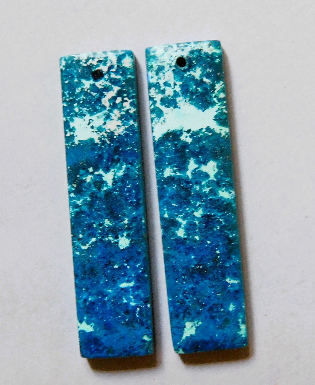 38.00 Cts Natural Shattuckite Drilled Cabochon Match Pair Gemstone 42X10.2MM